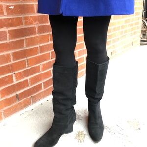 Fred de La Bretoniere suede knee high wedge boots
